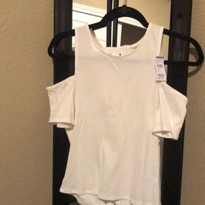 New white shirt with shoulder cut outs